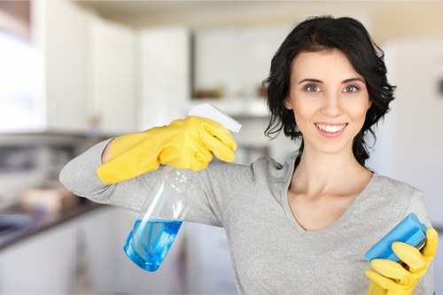 Spot treatment on a rug during cleaning in Brixton