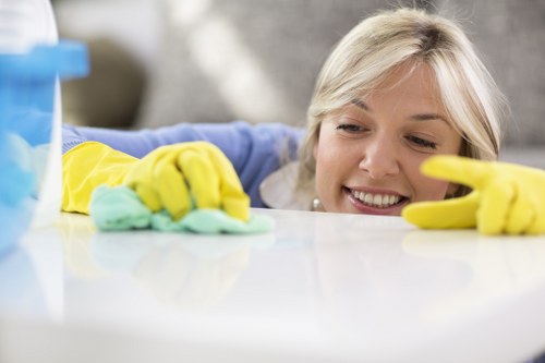 Professional cleaning team maintaining a retail space in Brixton
